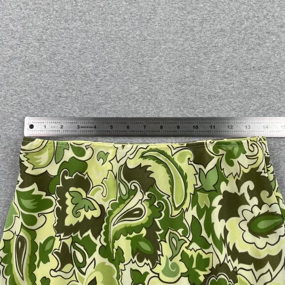 Y2K Paisley Fairy Grunge Midi Skirt Size S Green Boho Hippie Pull-On VTG Cottage - Picture 4 of 10